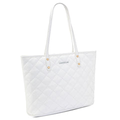 MWC-084B   Montana West Quilted Carry-All Tote - White