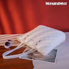 MWC-084B   Montana West Quilted Carry-All Tote - White