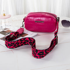 MWC-086CHPK  Montana West Small Croc Print Crossbody Bag/Camera Bag -Hot Pink