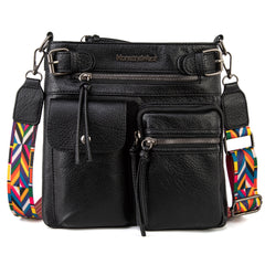 MWC-100ABK   Montana West Multi Pockets Crossbody Bag - Black