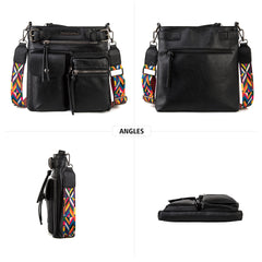 MWC-100ABK   Montana West Multi Pockets Crossbody Bag - Black