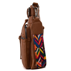 MWC-100ABR  Montana West Multi Pockets Crossbody Bag - Brown