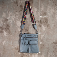 MWC-100AJN   Montana West Multi Pockets Crossbody Bag - Jean