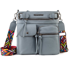 MWC-100AJN   Montana West Multi Pockets Crossbody Bag - Jean