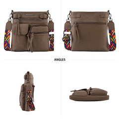 MWC-100AKH  Montana West Multi Pockets Crossbody Bag - Khaki