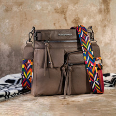 MWC-100AKH  Montana West Multi Pockets Crossbody Bag - Khaki
