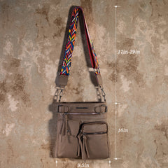 MWC-100AKH  Montana West Multi Pockets Crossbody Bag - Khaki