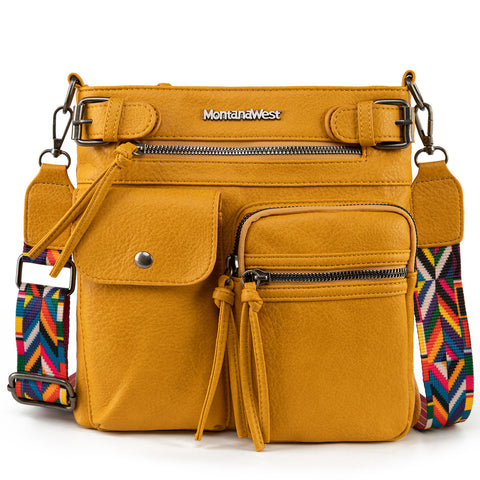 MWC-100AYEL   Montana West Multi Pockets Crossbody Bag - Yellow