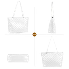 MWC-112   Montana West Quilted Carry-All Tote - White