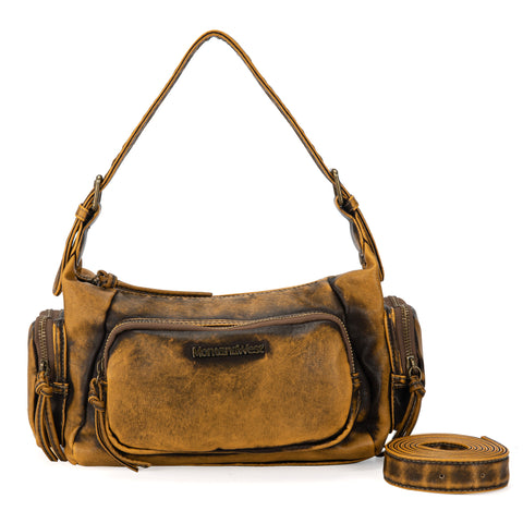 MWC-223 Montana West Stone Wash Hobo/Crossbody -Camel