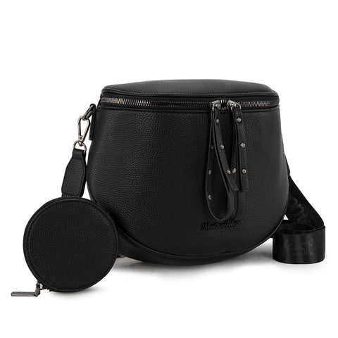 MWC-285 Montana West Spacious Crossbody Bum Bag with Coin Purse - Black