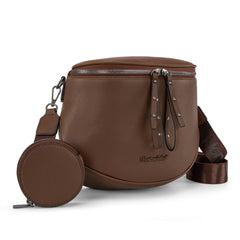 MWC-285 Montana West Spacious Crossbody Bum Bag with Coin Purse - Coffee