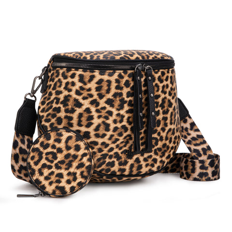 MWC-285 Montana West Spacious Crossbody Bum Bag with Coin Purse - Leopard