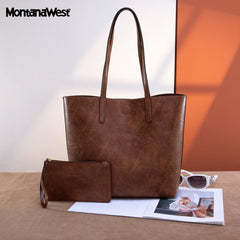 MWC-376   Montana West Carry-All Tote - Dark Brown