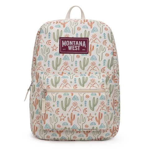 MWC-5751SBG  Montana West Dessert Cactus Print Backpack -2Pcs Set - Beige