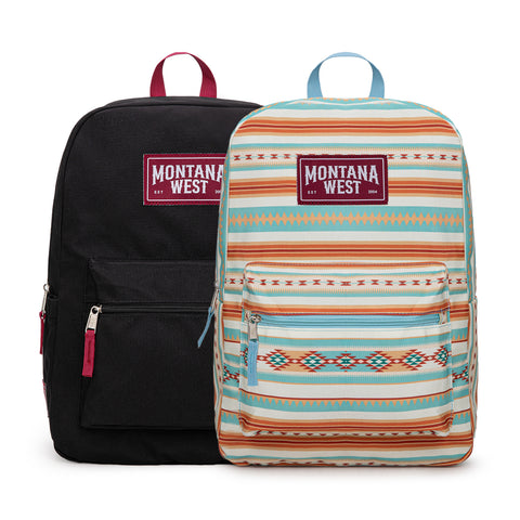 MWC-5751SBL  Montana West Serape Aztec Print Backpack -2Pcs Set - Blue