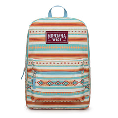 MWC-5751SBL  Montana West Serape Aztec Print Backpack -2Pcs Set - Blue