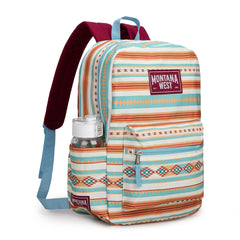 MWC-5751SBL  Montana West Serape Aztec Print Backpack -2Pcs Set - Blue