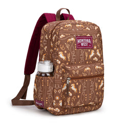 MWC-5751SCF   Montana West Western Horse Print Backpack -2Pcs Set - Coffee