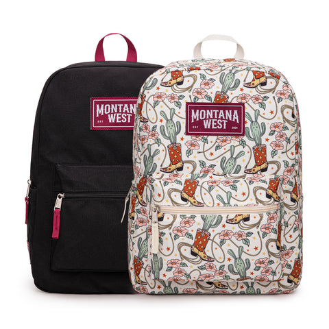 MWC-5751SKH  Montana West Cowboy Boots Cactus Print Backpack -2Pcs Set - Khaki