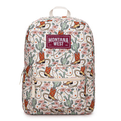 MWC-5751SKH  Montana West Cowboy Boots Cactus Print Backpack -2Pcs Set - Khaki