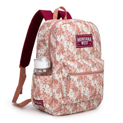 MWC-5751SPK  Montana West Bucking Cowgirl Print Backpack -2Pcs Set - Pink