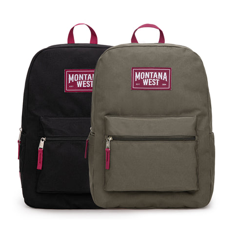 MWC-575SArmy   Montana West Solid Color Backpack -2Pcs Set -Army