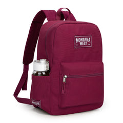 MWC-575SBDY  Montana West Solid Color Backpack -2Pcs Set - Burgundy