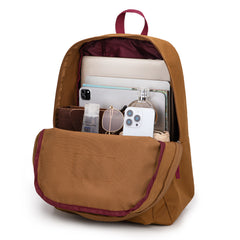MWC-575SBR   Montana West Solid Color Backpack -2Pcs Set -Brown