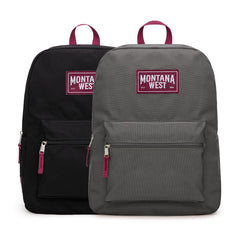 MWC-575SGY   Montana West Solid Color Backpack -2Pcs Set -Grey