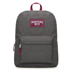 MWC-575SGY   Montana West Solid Color Backpack -2Pcs Set -Grey