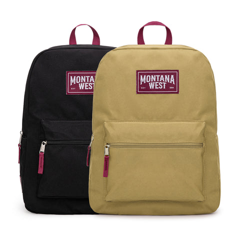 MWC-575SKH   Montana West Solid Color Backpack -2Pcs Set -Khaki