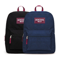 MWC-575SNY  Montana West Solid Color Backpack -2Pcs Set -Navy