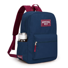MWC-575SNY  Montana West Solid Color Backpack -2Pcs Set -Navy