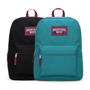 MWC-575STQ Montana West Solid Color Backpack -2Pcs Set -Turquoise