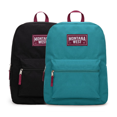 MWC-575STQ   Montana West Solid Color Backpack -2Pcs Set -Turquoise