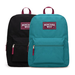 MWC-575STQ   Montana West Solid Color Backpack -2Pcs Set -Turquoise