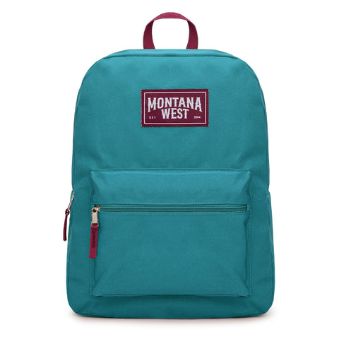 MWC-575STQ   Montana West Solid Color Backpack -2Pcs Set -Turquoise