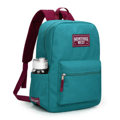 MWC-575STQ   Montana West Solid Color Backpack -2Pcs Set -Turquoise