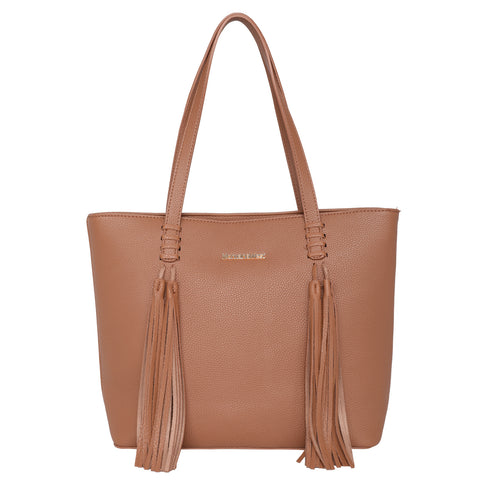 MWC-G029   Montana West  Tassel Concealed Carry Tote Bag - Brown