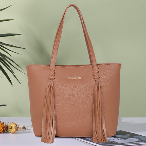 MWC-G029   Montana West  Tassel Concealed Carry Tote Bag - Brown
