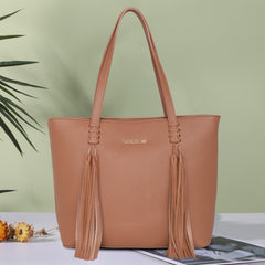MWC-G029   Montana West  Tassel Concealed Carry Tote Bag - Brown