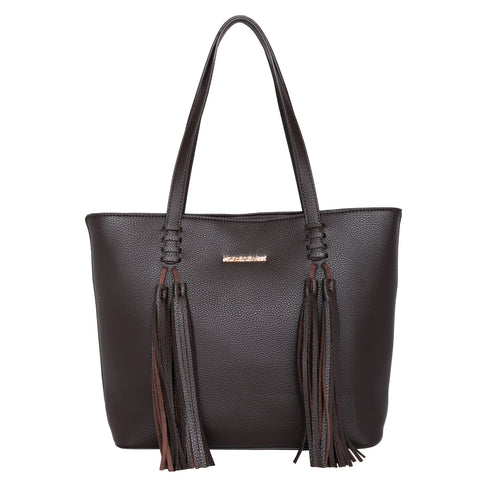 MWC-G029   Montana West  Tassel Concealed Carry Tote Bag - Coffee