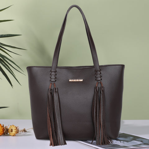 MWC-G029   Montana West  Tassel Concealed Carry Tote Bag - Coffee