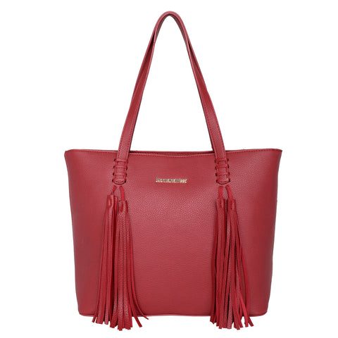 MWC-G029   Montana West  Tassel Concealed Carry Tote Bag - Red