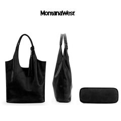MWC2-079BK  Montana West Slouchy Hobo Bag with Pouch -Black