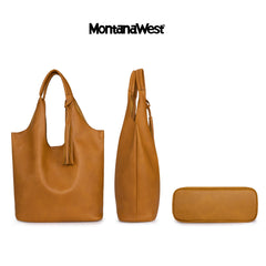 MWC2-079BR   Montana West Slouchy Hobo Bag with Pouch -Brown