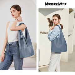 MWC2-079JN   Montana West Slouchy Hobo Bag with Pouch -Jean