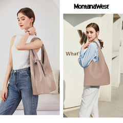 MWC2-079TN   Montana West Slouchy Hobo Bag with Pouch -Tan