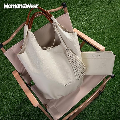 MWC2-298   Montana West Hobo Bag with Pouch - Beige